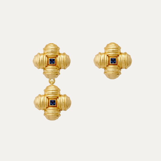 The Fresco Bloom Mismatch Earrings with Sapphires